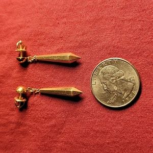 Stamped 14k dangle screwback pierced earrings